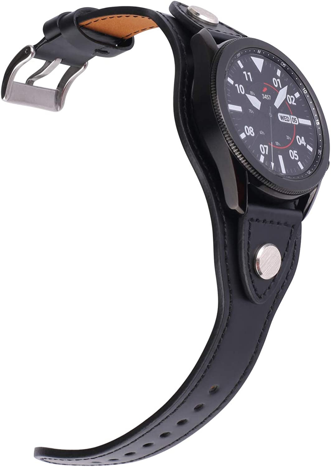 KONAFEI Compatible with Samsung Galaxy Watch 3 45Mm/Gear S3 Frontier/Classic/Galaxy Watch 46Mm Band, 22Mm Genuine Leather Vintage Cuff Bracelets for Men Women  KONAFEI   