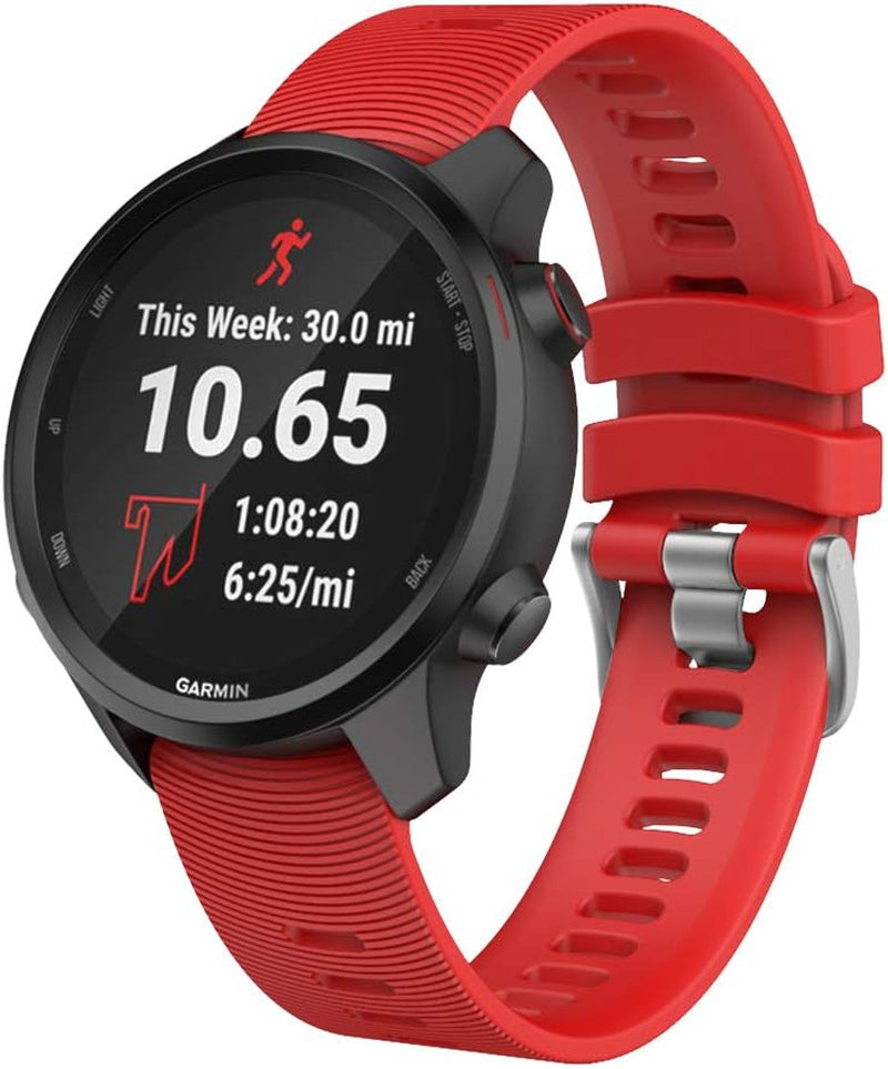 ISABAKE Watch Band for Garmin Forerunner 245 / 245 Music/ Forerunner 645 / 645 Music,Compatible with Garmin Vivoactive 3 /Venu Sq/Vivomove Hr，20Mm Soft Silicone Replacement Wristbands (Purple)  ISABAKE Red  