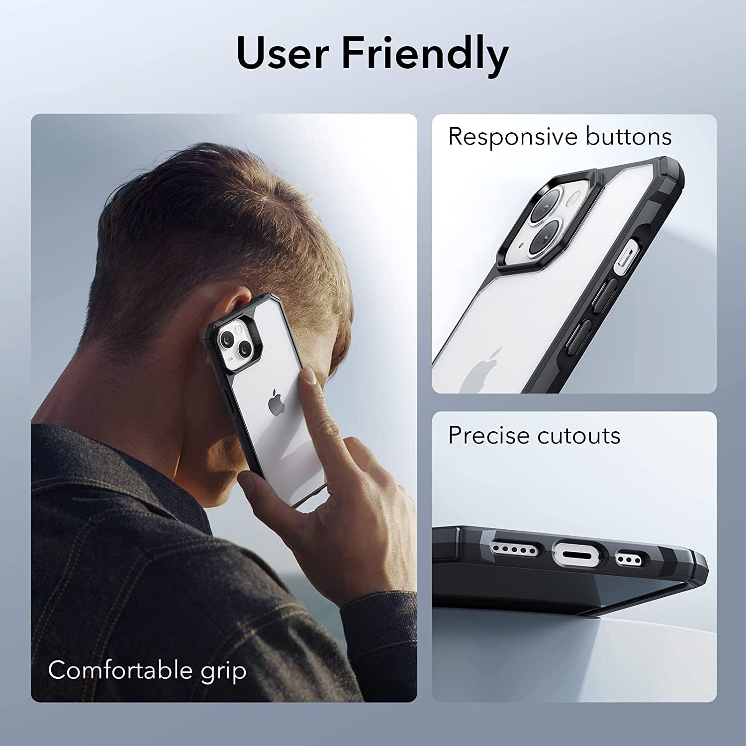 ESR for Iphone 13 Case/Iphone 14 Case Clear, Military-Grade Protection, Shockproof Air-Guard Corners, Yellowing-Resistant Acrylic Back, Phone Case for Iphone 14/Iphone 13, Air Armor Case, Clear Black  Electronic Silk Road Corp   