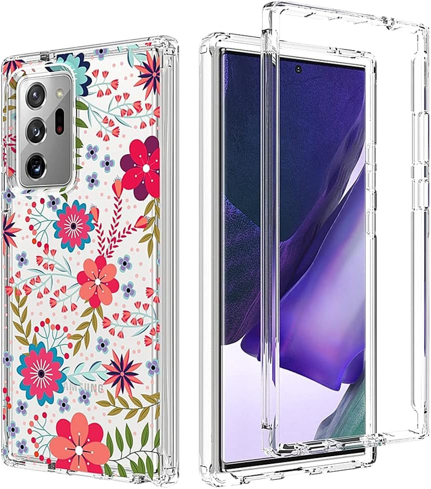 Zoeirc Case for Galaxy Note 20 Ultra 5G, Samsung Note 20 Ultra Clear Case, TPU 360 Full Body Shockproof Hybrid Bumper Crystal Clear Phone Case Cover for Samsung Galaxy Note 20 Ultra (Rose Flower)  Zoeirc Xiaosuihua  