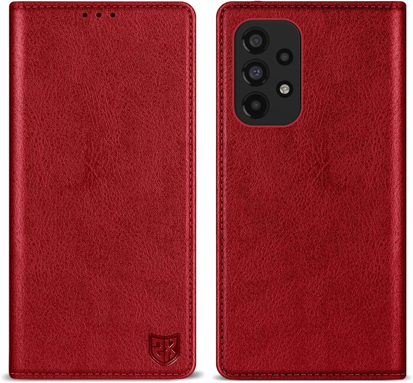 ZZXX Samsung Galaxy A53 5G Wallet Case with [RFID Blocking] Card Slot Stand Strong Magnetic Leather Flip Fold Protective Phone Case for Samsung Galaxy A53 5G Case Wallet(Lake Blue-6.5 Inch)  ZZXX Red Samsung Galaxy A53 5G 6.5 Inch 