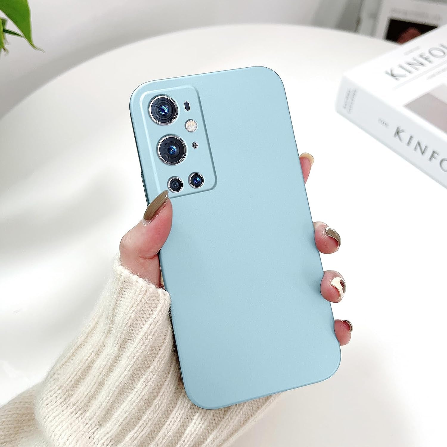 Yarxiawin for Oneplus 9 Pro Case Shockproof Pink, Oneplus 9 Pro Phone Case Thin Hard PC Protective Case Anti-Fingerprint Cover with Ultimate Delicate Touch Feeling (Blue)  Yarxiawin   