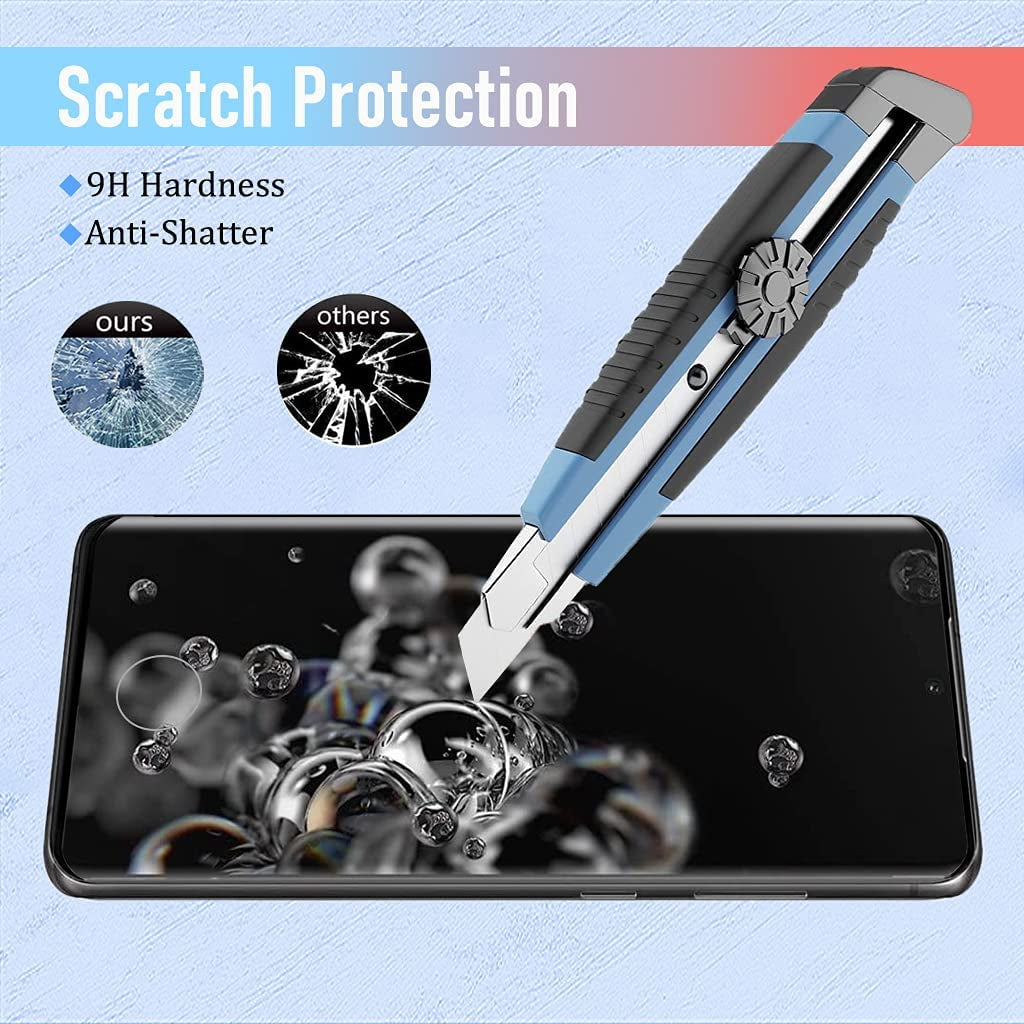 Micger Galaxy S20 Screen Protector 【2+2 Pack】 with 2 Pack Camera Lens Protector, Compatible Fingerprint, 3D Glass Full Coverage 9H Hardness Tempered Glass Screen Protector for Samsung Galaxy S20 5G  Micger   