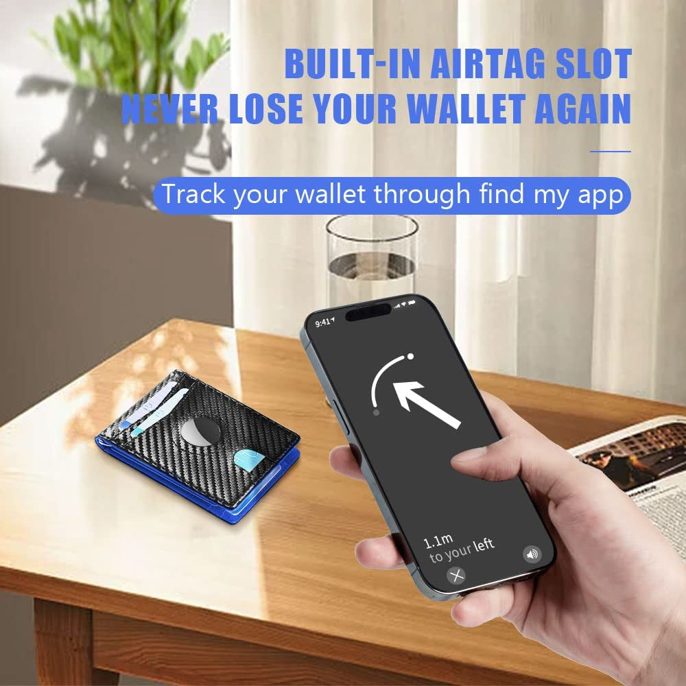 YQGWVFI Airtag Men'S Wallet with Money Clip, RFID Blocking, Slim and Minimalist Design, Holds up to 12 Cards, with Gift Box  Kaiman   