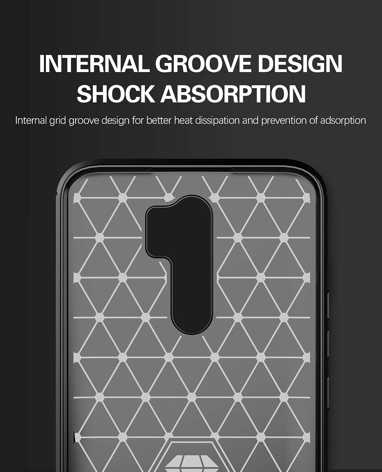 Asuwish Compatible with Xiaomi Redmi 9 Case and Tempered Glass Screen Protector Cell Accessories Soft Silicone Slim Protective Phone Covers for Redmi9 Prime Poco M2 Women Men Carbon Fiber Dark Black  Asuwish   