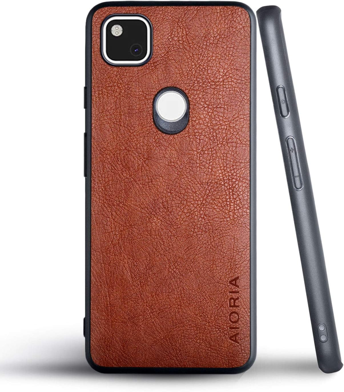 AIORIA for Google Pixel 4A Case (Not Fit 4A 5G), 5.81 Inch Premium PU Leather Cover Retro Business Design Full Protective Case for Google Pixel 4A (Brown)  AIORIA   