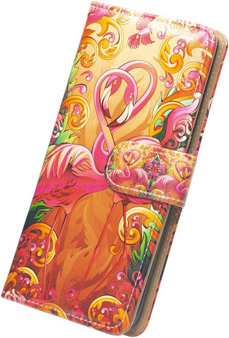 Bcov LG G8 Thinq Case,Lg G8 Case, Pink Feathers Flamingos Leather Flip Case Wallet Cover with Card Slot Holder Kickstand for LG G8 Thinq 2019  Bcov   