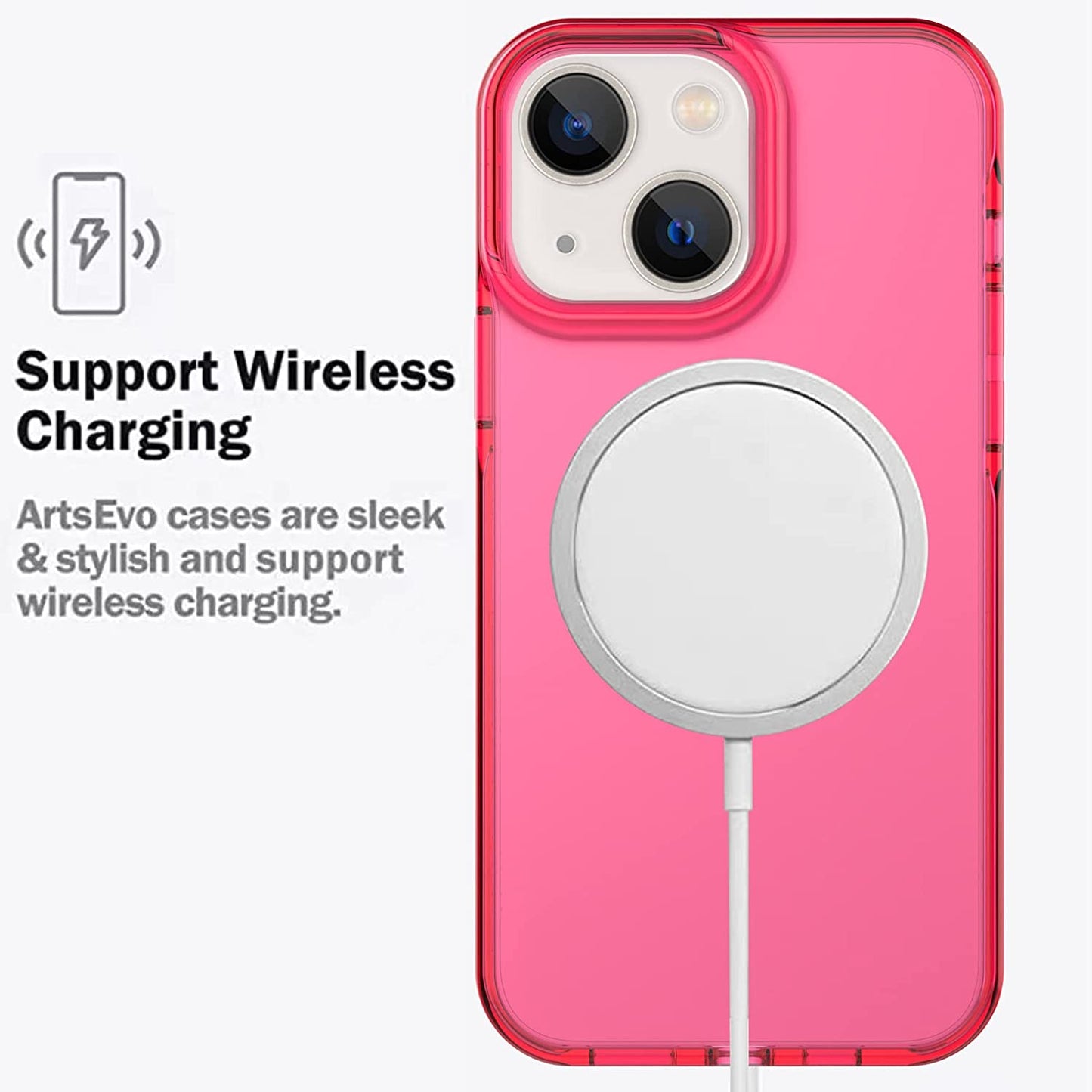 Artsevo Designed for Iphone 14 Case and Iphone 13 Case, 6.6Ft Drop Protection, Full Body Screen Camera Protective Phone Case,Hot Pink  ArtsEvo   