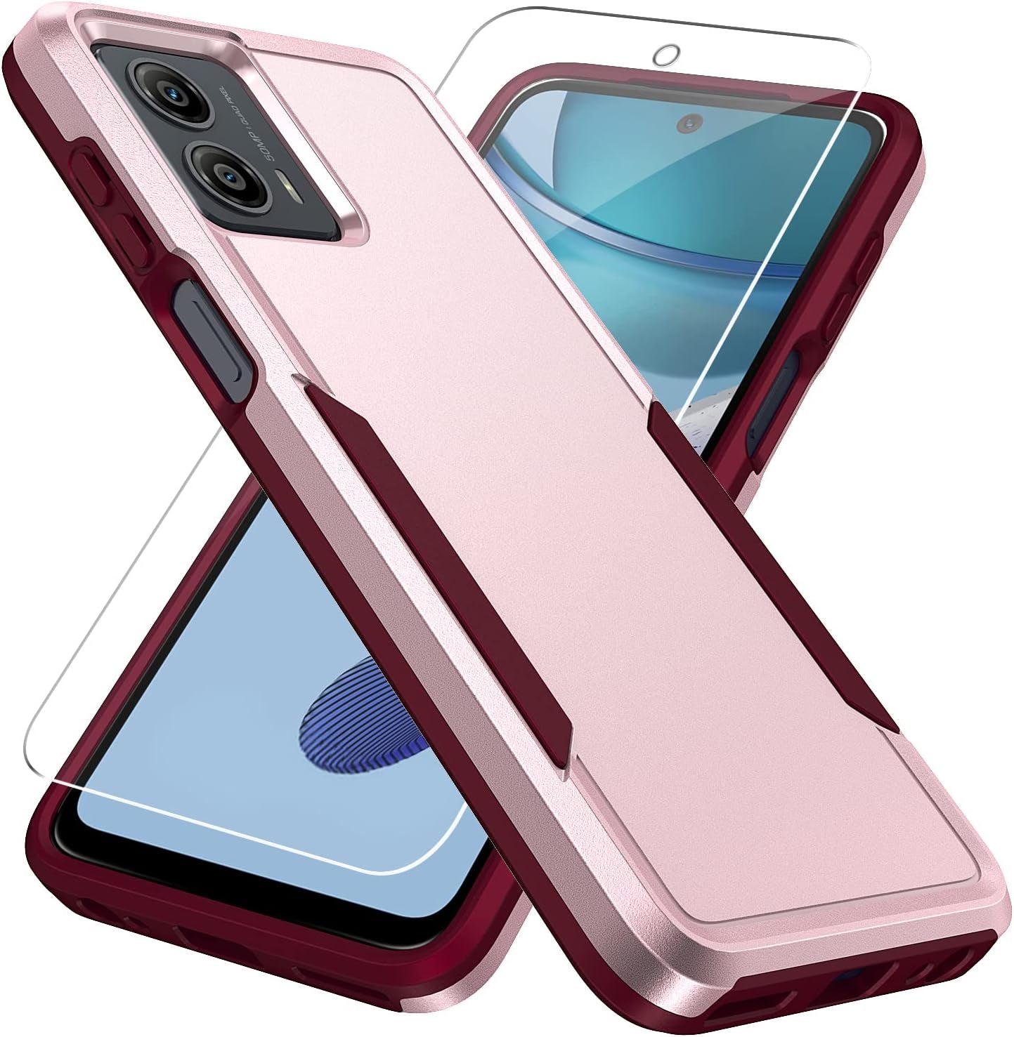 Warsia for Moto G 5G 2023 Case,Motorola G 5G 2023 Case with Screen Protector[Military Grade Drop Tested] Heavy-Duty Tough Rugged Shockproof Protective Case for Motorola Moto G 5G 2023, Green  BOYOSS Pink  