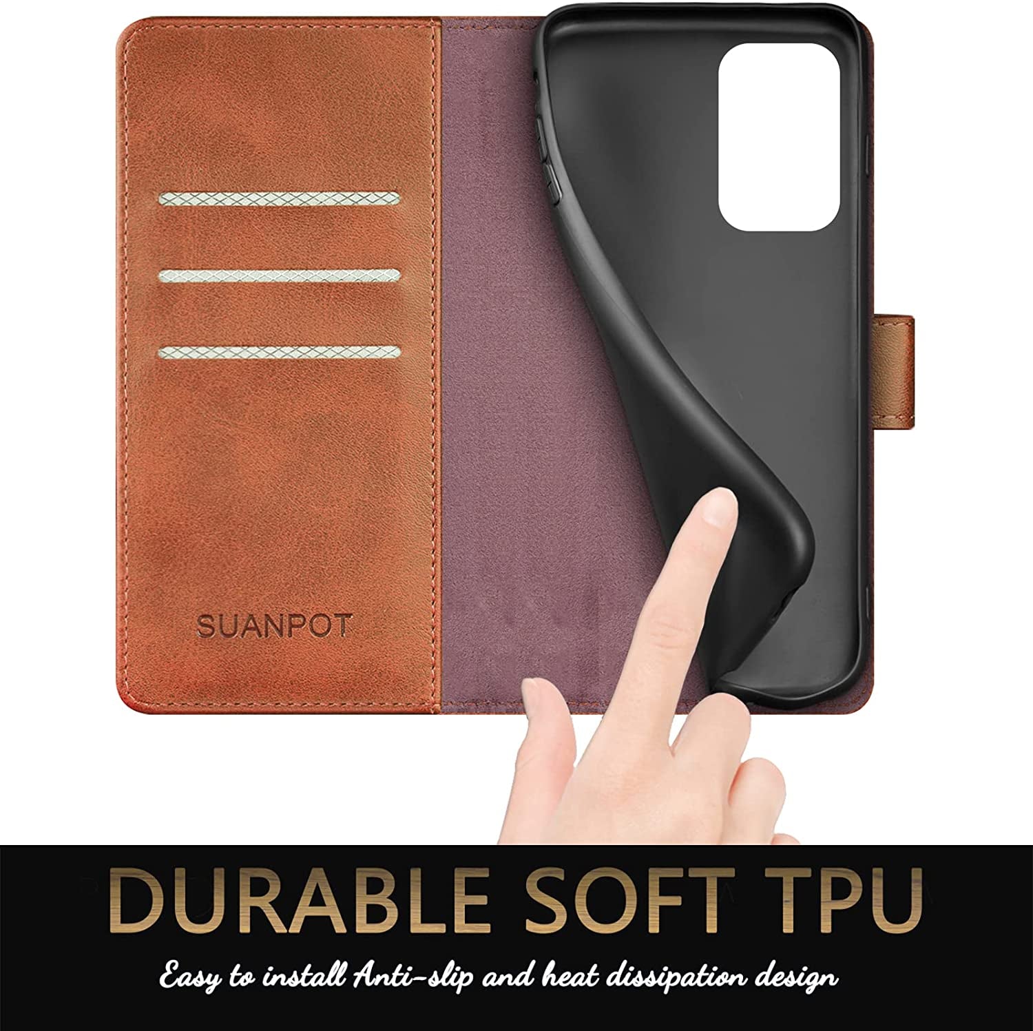 SUANPOT for Samsung Galaxy A53 5G Leather Wallet Case with RFID Credit Card Holder Flip Folio Book Phone Case Shockproof Cover for Women Men for Samsung A53 Case Wallet Light Brown  SUANPOT   