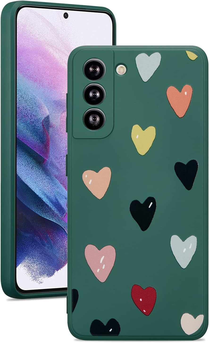 ZTOFERA Compatible with Samsung Galaxy S22 plus 5G Case, Soft Silicone Shockproof Protective Bumper Case Cute Hearts Pattern Girls Women Back Phone Cover for Samsung Galaxy S22 plus 5G, Beige  ZTOFERA Dark Green  