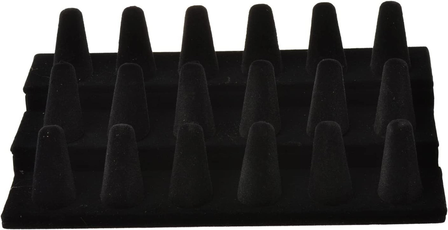 Bocar Black Velvet Finger Ring Display Showcase Organizer Holder Jewelry Storage Counter (18JZZ)  bocarjewelry   