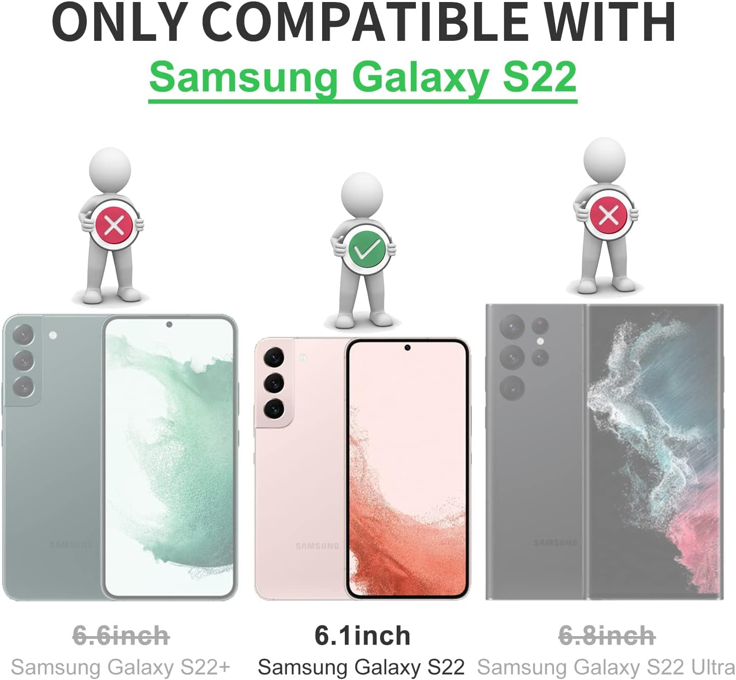 Tnarru Compatible for Samsung Galaxy S22 Case with Ring Holder Kickstand [With Magnetic] Soft TPU Shockproof Electroplated Protective Phone Case for Galaxy S22 5G Light Green  Tnarru   