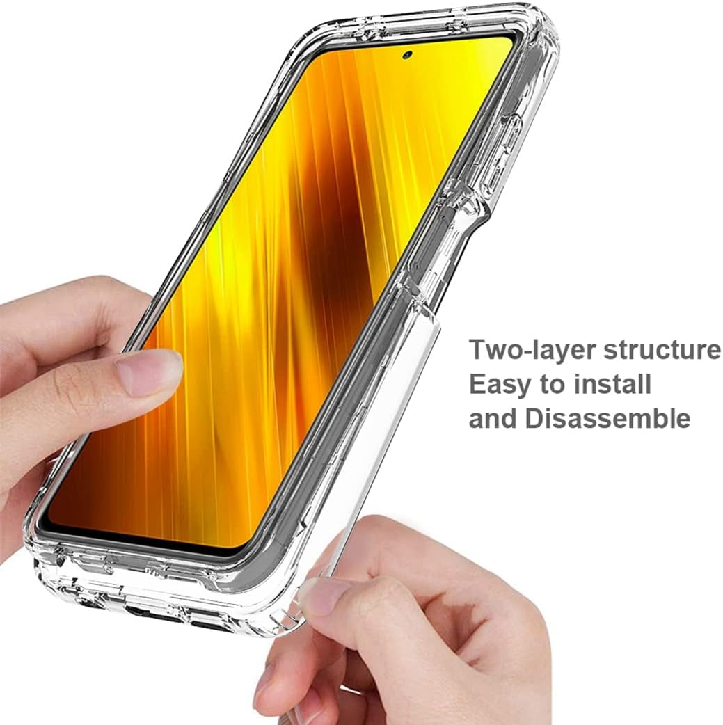 Zoeirc Case for Poco X3 Nfc/Poco X3 Pro/Poco X3 Case with Tempered Glass Screen Protector, Soft 360 Full Body Shockproof Hybrid Bumper Crystal Clear Case Cover for Xiaomi Poco X3 NFC (Clear)  Zoeirc   