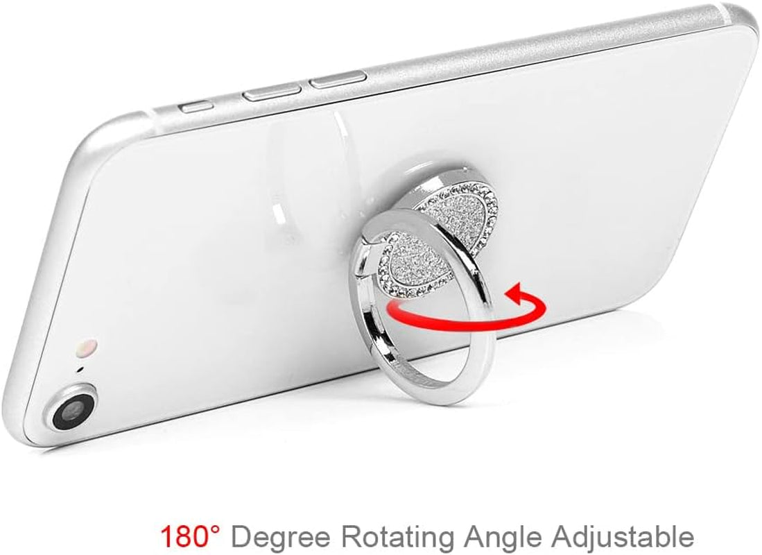 Mavis'S Diary Bling Cell Phone Ring Stand Holder, Universal 360 Rotation Metal Buckle Tablet Finger Grip Kickstand Compatible with Iphone Galaxy LG Google Moto All Smartphones(Silver)  Mavis's Diary   