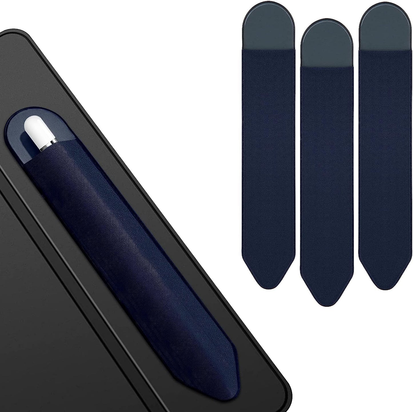 Apple Pencil Holder, 3 Pack Pen Sleeve for Apple Pencil 1St 2Nd Generation Case, Elastic Stylus Pocket ( Black )  Lousrnman Navy  