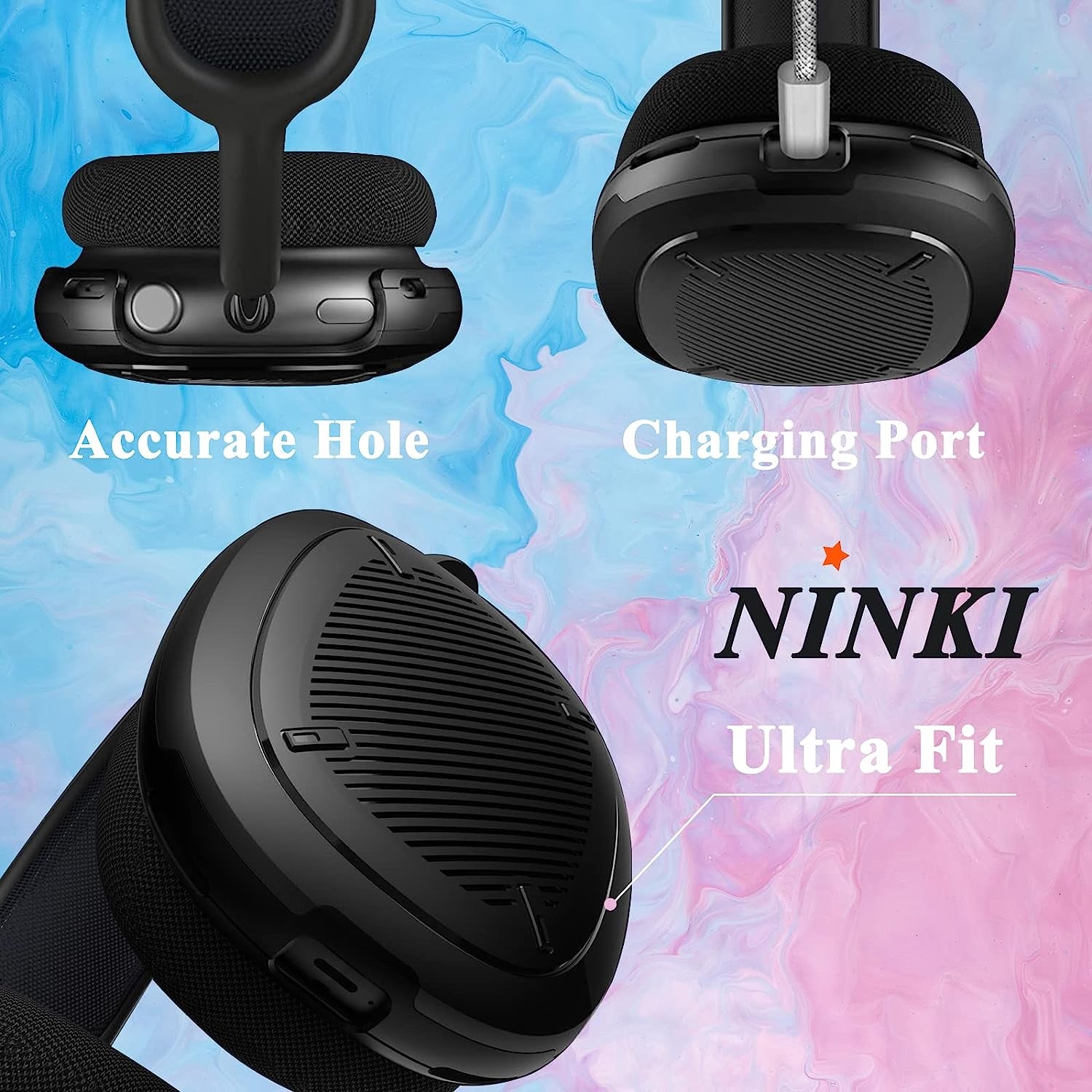 NINKI Compatible Airpods Max Case Cover Silicone,Scratch Resistant Soft Protective Ear Cups Cover for Apple Airpod Max Headphones Black,Rugged Lightweight Shockproof Hard Airpods Max Accessories Cases  NINKI   