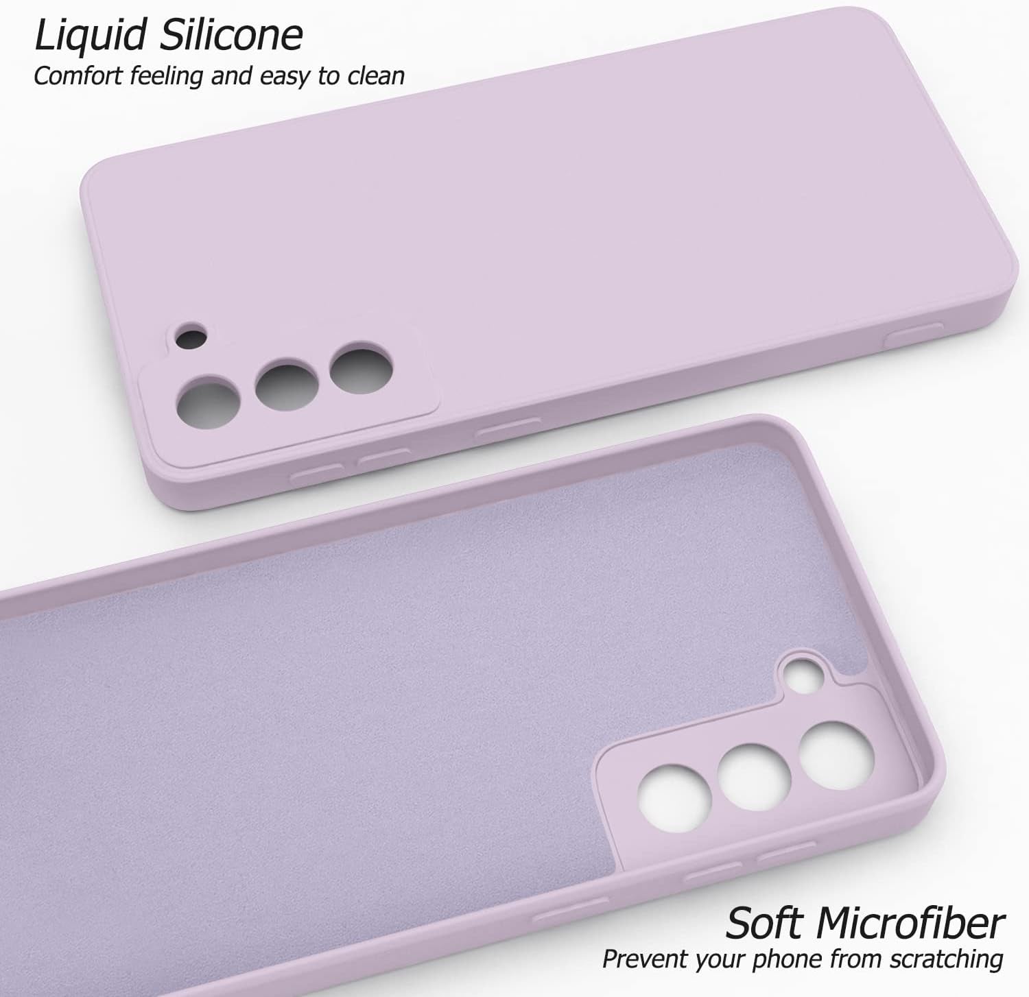 Vanjua [2 Pack] Cases for Samsung Galaxy S21 Case, Slim Full-Body Stylish Silicone Protective Cover for Galaxy S21 5G 6.2 Inch Phone Case (Pink+Violet)  Vanjua   