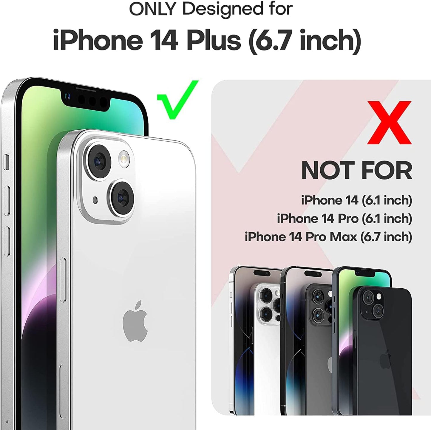 TAURI [5 in 1 Designed for Iphone 14 plus Case, [Not-Yellowing] with 2X Tempered Glass Screen Protector + 2X Camera Lens Protector, [Military-Grade Drop Protection] Slim Phone Case 6.7 Inch Green  TAURI   
