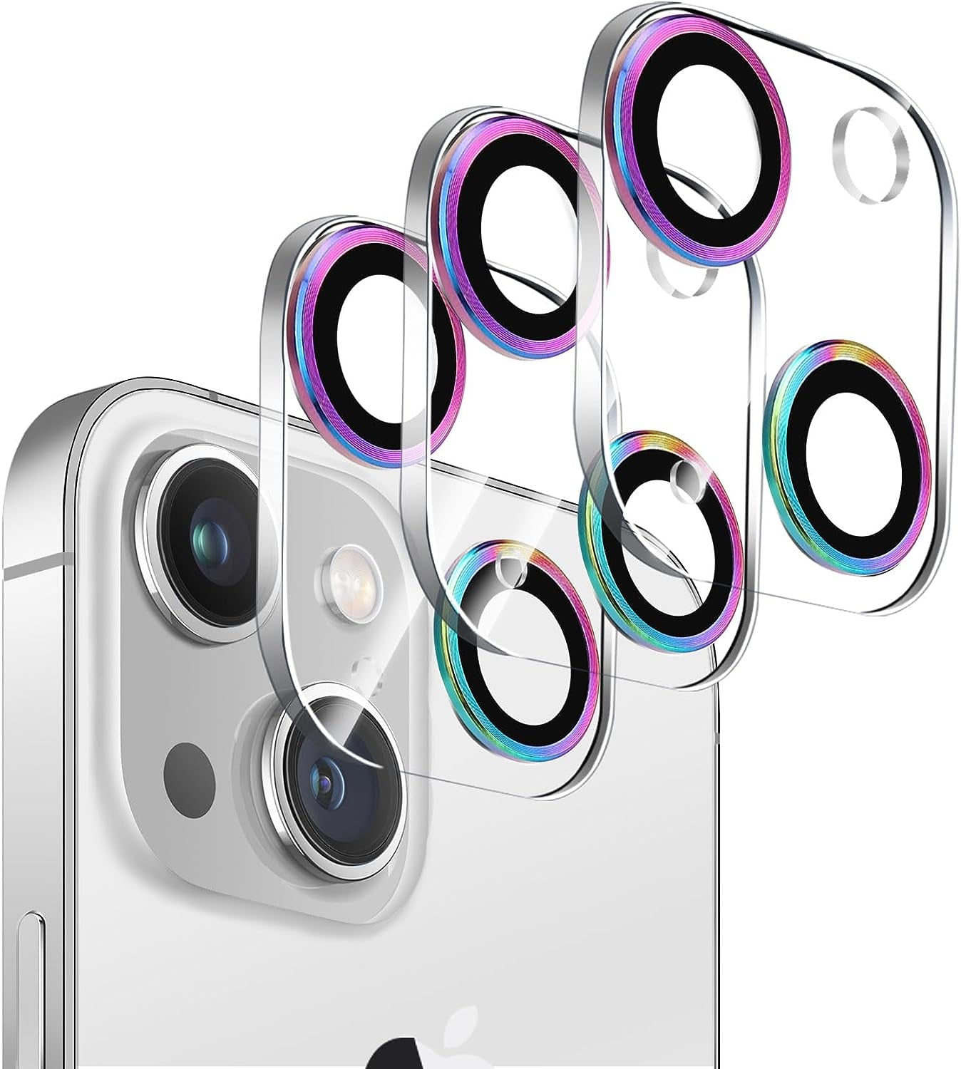 Dengduoduo 【3 Pack】 Tempered Glass Camera Lens Protector for Iphone 13 6.1" & Iphone 13 Mini 5.4", Ultra HD, 9H Hardness, Anti-Scratch, Case Friendly, Easy to Install [No Affect on Night Shots]  Dengduoduo   