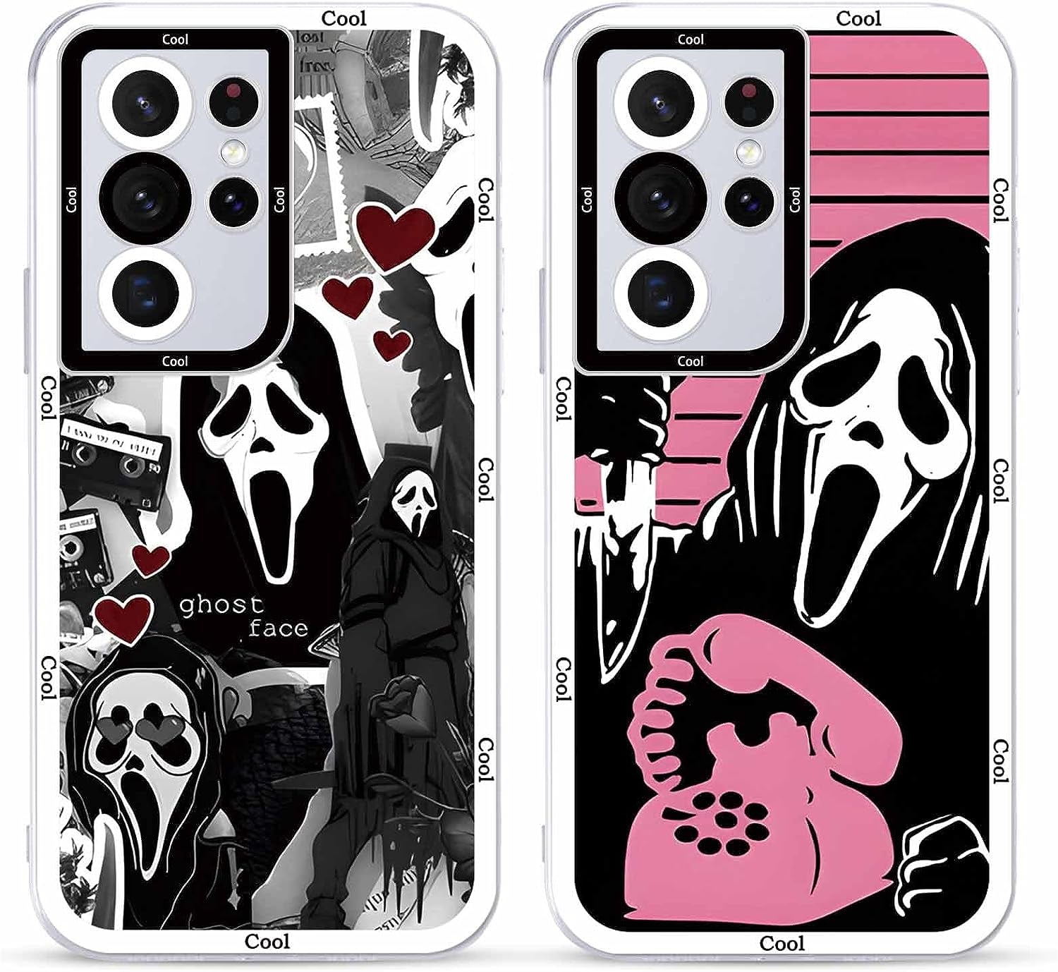 2 × Phone Case for Samsung Galaxy S20/S11E Case Clear 6.2",Scream Horror Movie Printed, Cute Skull Pattern Design Transparent Cases for Women Men Girls, Soft TPU Funda for Samsung S20/S11E,Ghost Face  DZY US Samsung Galaxy S21 Ultra (5G)  
