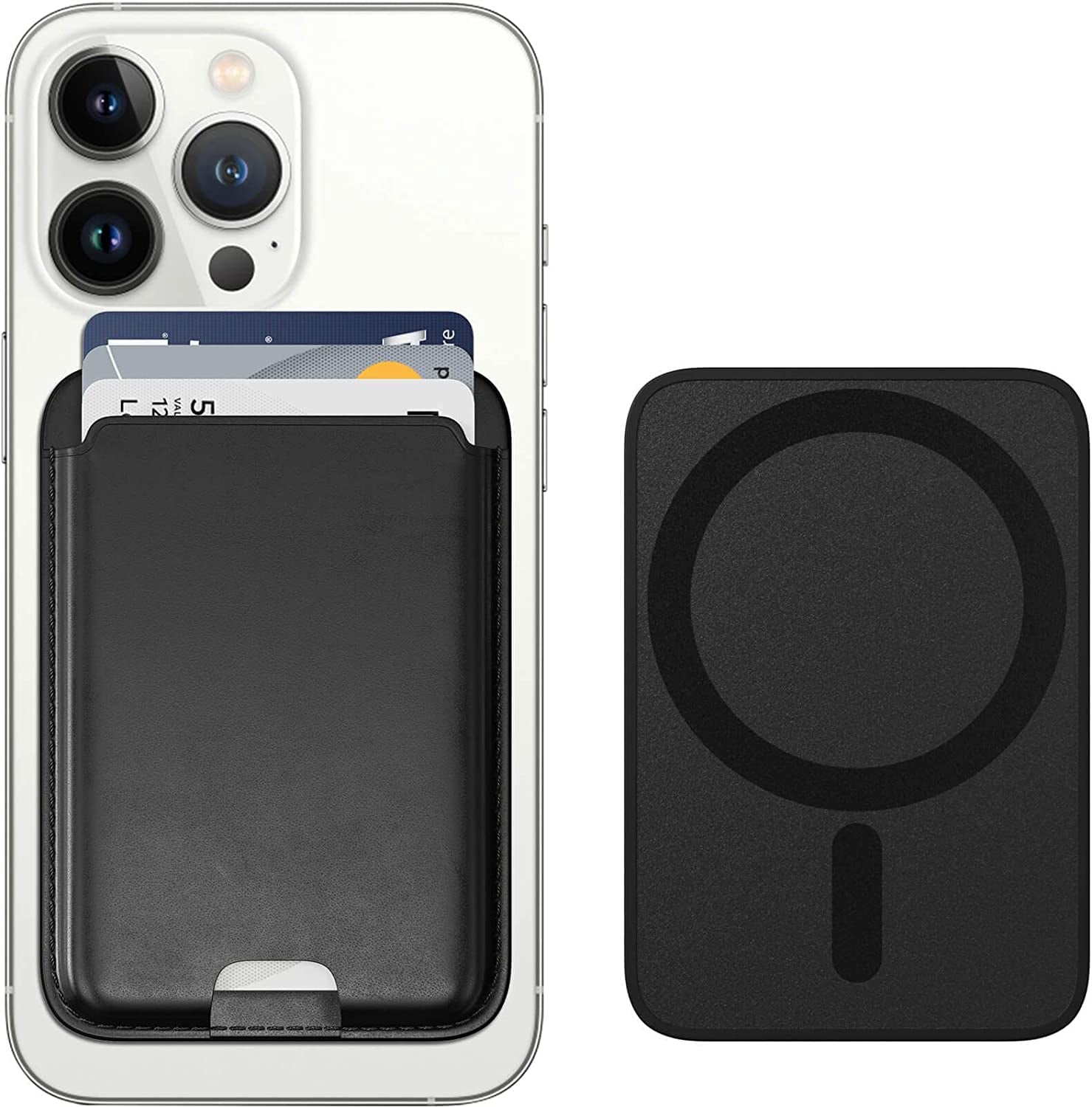 MAGKOTA Magsafe Wallet Compatible with Iphone 14 Pro Max/14 Pro/14 Plus/14/Iphone 13 Pro Max/13 Pro/13/Iphone 12 Pro Max/12 Pro/12/12 Mini,Iphone Leather Wallet with Magsafe, Max 3 Cards Black  MAGKOTA   