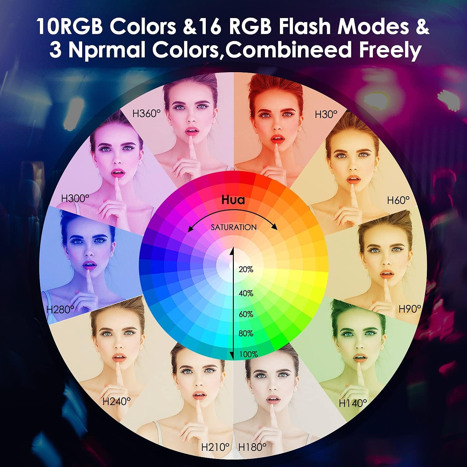 12'' RGB Selfie Ring Light,Mayoga Dimmable LED Ring Light with Tripod Stand & Phone Holder,Circle Light for Live Stream/Youtube Video/Makeup/Tik Tok/Vlogging,Compatible with Iphone Android  MAYOGA   