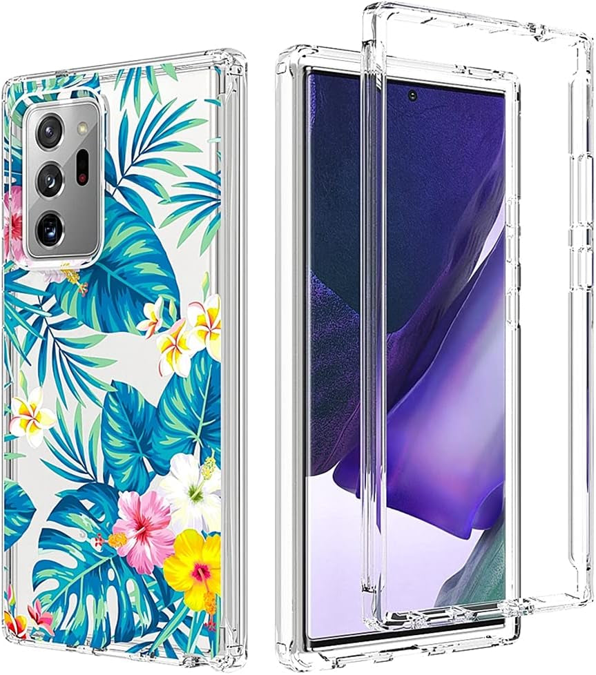 Zoeirc Case for Galaxy Note 20 Ultra 5G, Samsung Note 20 Ultra Clear Case, TPU 360 Full Body Shockproof Hybrid Bumper Crystal Clear Phone Case Cover for Samsung Galaxy Note 20 Ultra (Rose Flower)  Zoeirc Bajiaoye  