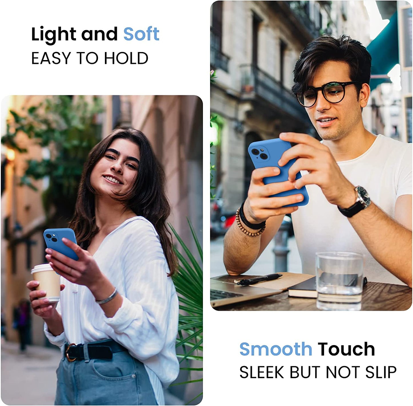 Firenova for Iphone 14 Case, Silicone Upgraded [Camera Protection] Phone Case with [2 Screen Protectors], Soft Anti-Scratch Microfiber Lining Inside, 6.1 Inch, Blue  FireNova   