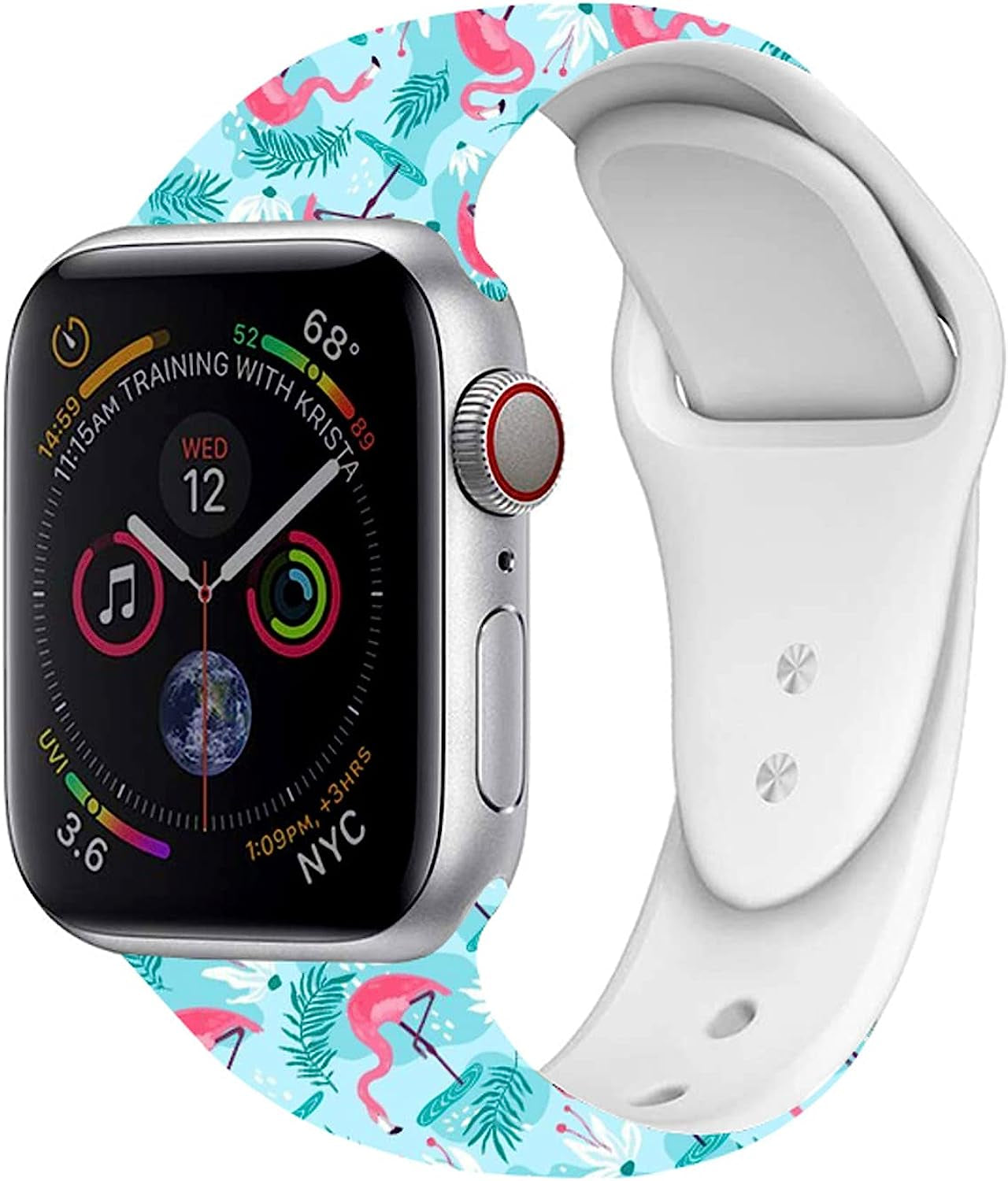 Sport Watch Band Compatible with Apple Watch 38Mm 40Mm 41Mm 42Mm 44Mm 45Mm for Women Men,Adjustable Replaceable Soft Silicone Smartwatch Straps for Iwatch Series SE 7 6 5 4 3 2 1  JOJGOEHO   