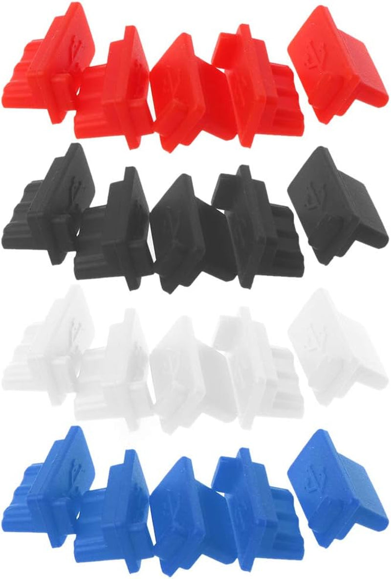 XISAOK 5PCS USB Dust Plug Charger Port Cover Cap Female Jack Interface Universal Silicone Dustproof Protector Tablet PC Notebook Laptop Powerbank Dust Plugs Black  XISAOK   