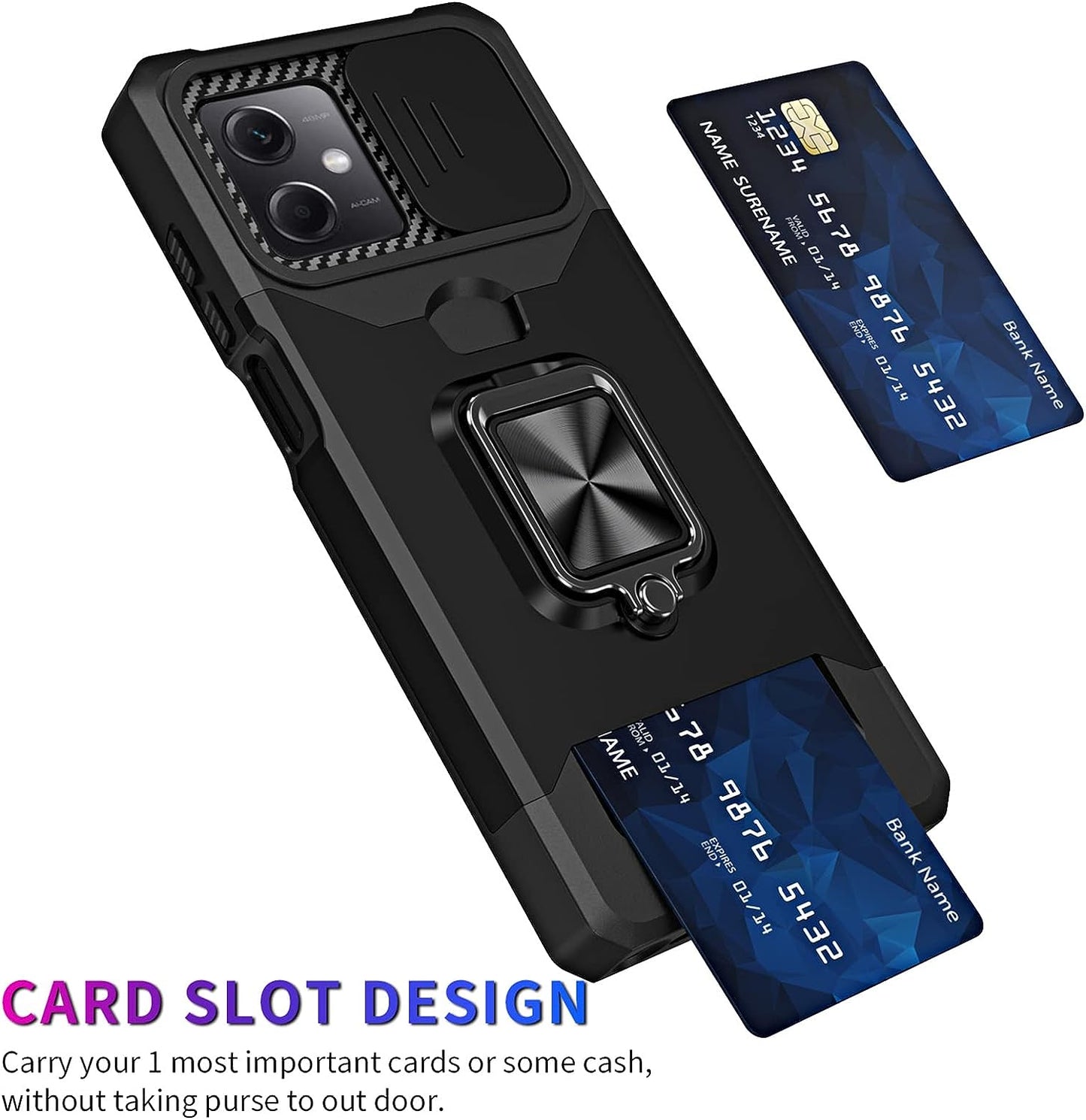 Ysnzaq for Xiaomi Redmi Note 12 5G Case with Card Holder and Sliding Camera (Not 4G), Military Grade Shockproof Protective Phone Cover for Xiaomi Redmi Note 12 5G /Xiaomi Poco X5 YHZH Green  Ysnzaq   