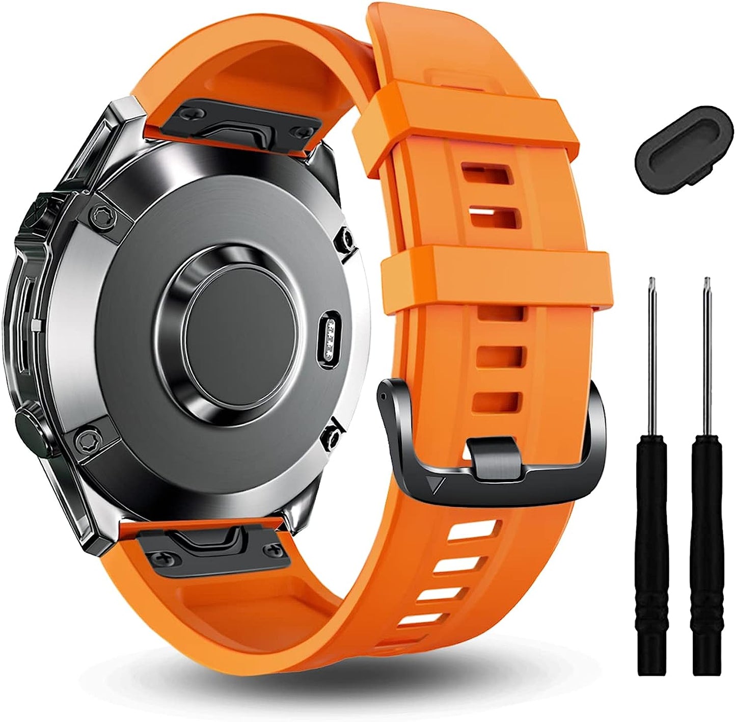 ZPJPPLX 20Mm Soft Silicone Quickfit Watch Band Compatible with Garmin Fenix 7S/Fenix 6S Pro/6S,Sport Replacement Wristband for Fenix 5S Plus/5S/Descent Mk2S Smartwatch Band  ZPJPPLX Orange  