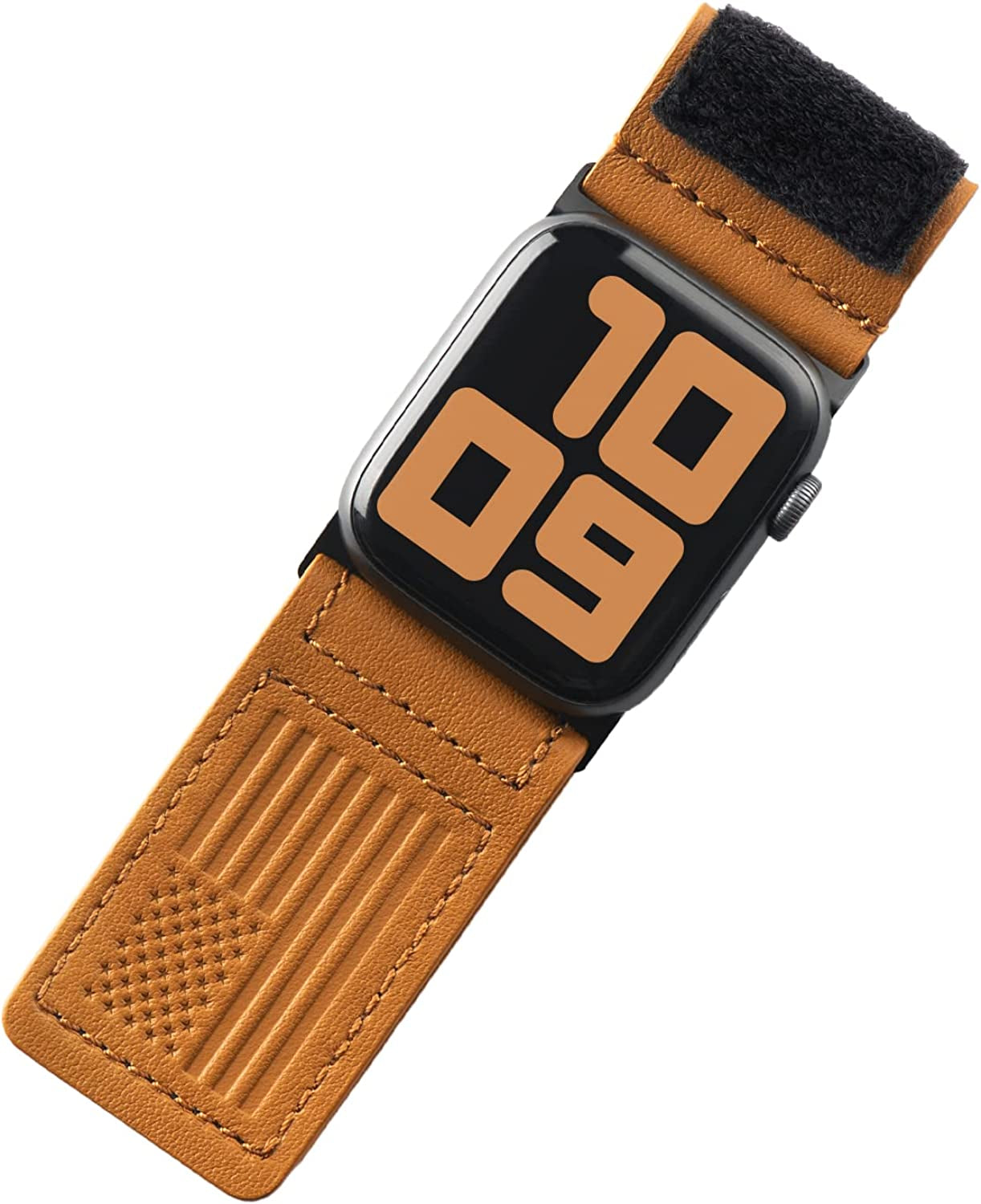 Tefeca Fortitude Series Adjustable Band for Apple Watch/Apple Watch Ultra  Tefeca Ultra Wide USA Flag Calf Leather 41/40/38mm 