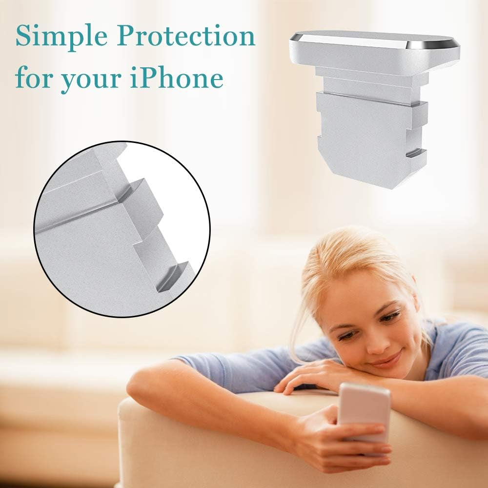 [2 Pack] anti Dust Plugs for Iphone 14 13 Pro Max 8 Pin Charging Port Plug Iphone SE 2020 Anti-Dust Pluggy with Easy Storage Case Iphone Xs Charge Port Plug for Apple Iphone 11 12 Pro XR XS Silver  iMangoo   