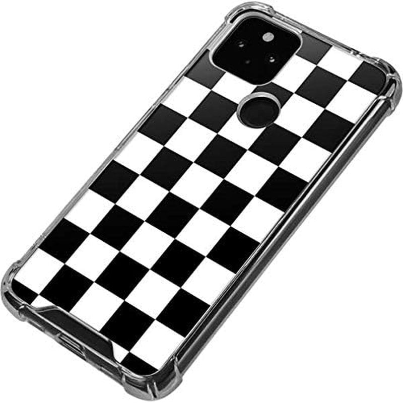 Skinit Clear Phone Case Compatible with Google Pixel 4A 5G Originally Designed Black and White Checkered Design  Skinit   