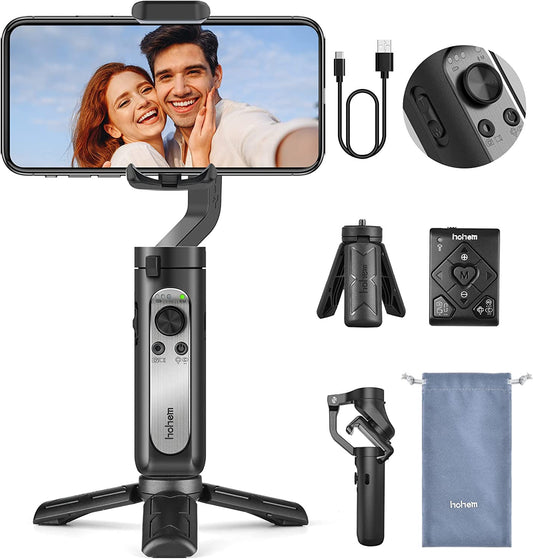 Hohem Isteady X2 Gimbal Stabilizer for Smartphone, 3-Axis Phone Gimbal with Remote Control, Foldable and Portable Stabilizer for Iphone & Android, Phone Stabilizer for Video Recording Youtube Tiktok  hohem   