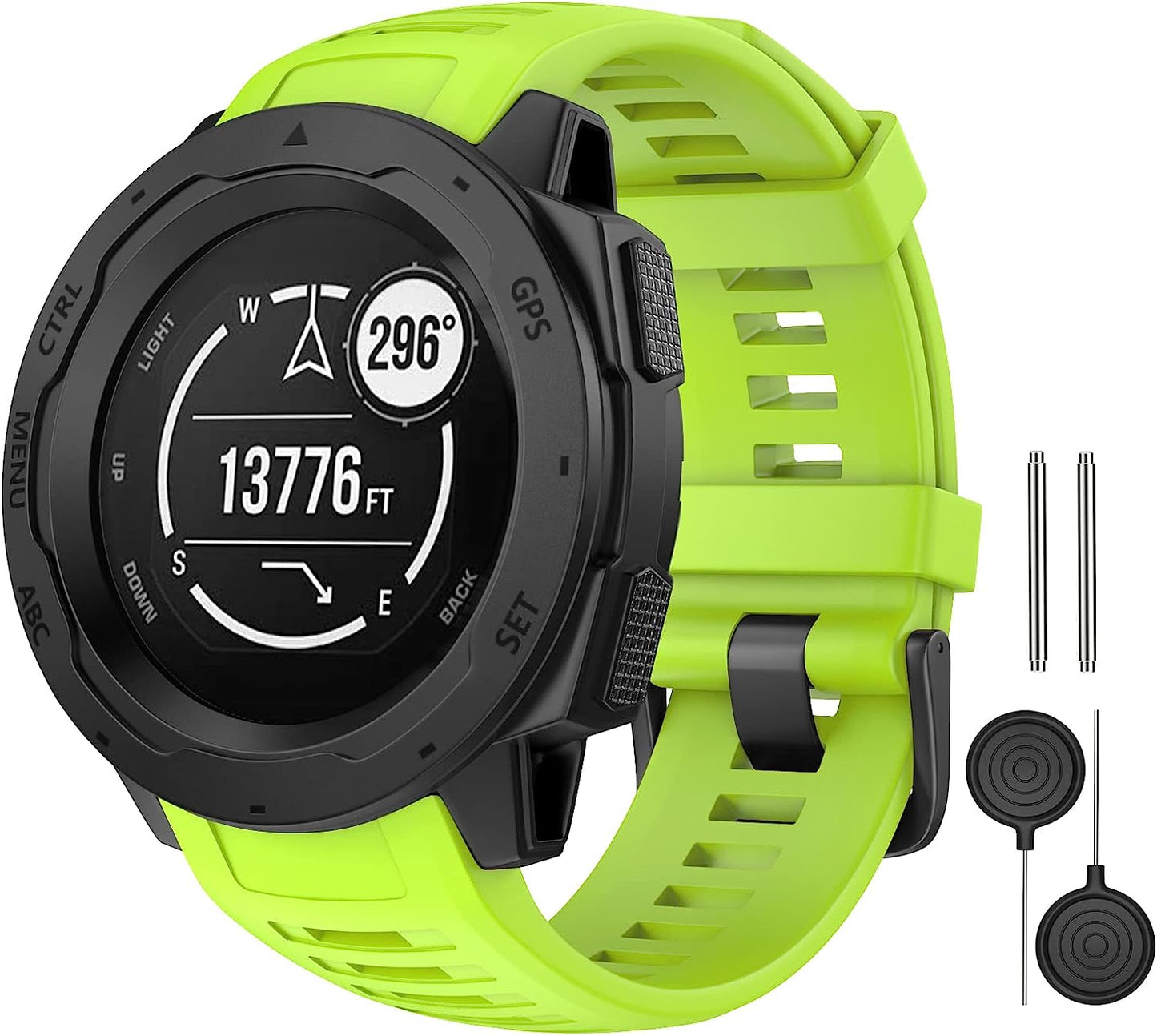 MYSNBKN Compatible with Garmin Instinct Band, Soft Silicone Replacement Watch Strap for Garmin Instinct/ Solar/ Tactical  MYSNBKN Green  