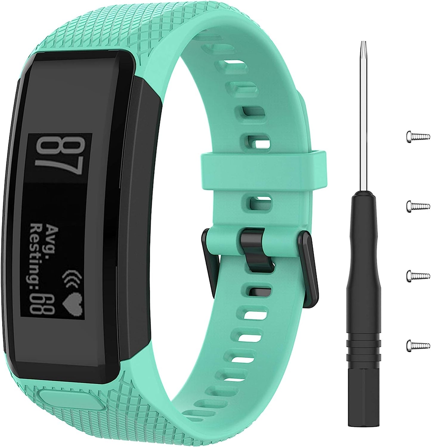 Compatible with Garmin Vivosmart HR Watch Bands Women Men, Replacement Silicone Band Straps Bracelet Wristbands Accessories Fit for Garmin Vivosmart HR, NOT for Vivosmart HR+ (Pink Gray Green)  XHNee   