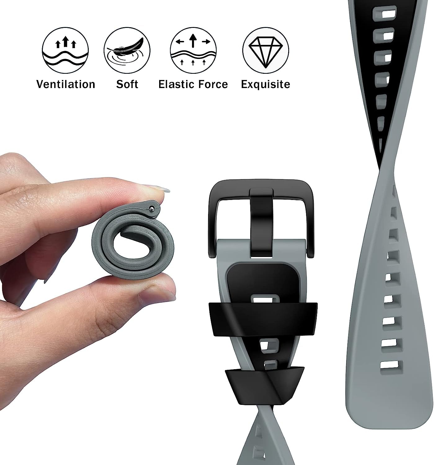 ISABAKE Bands for Compatible with Garmin Vivoactive 4/ Samsung Galaxy Watch 46Mm, 22Mm Silicone Band for Ticwatch Pro S2//E2/Venu 2/Samsung Gear S3 Classic/Samsung Gear S3 Frontier/ Huawei GT Smartwatch  Isabake   