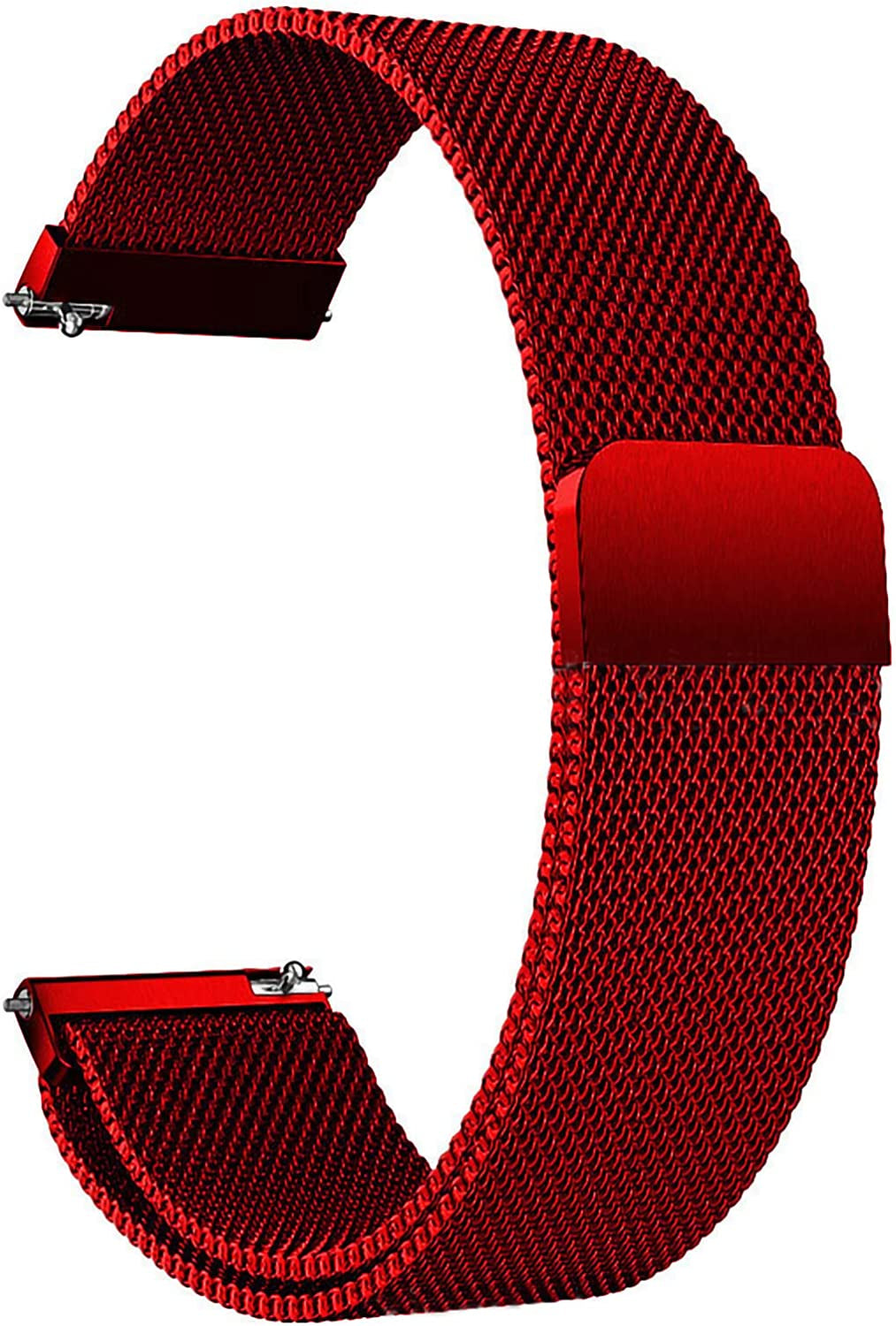 Compatible with Galaxy Watch 3 45Mm/Samsung Galaxy Watch 46Mm/Gear S3 Frontier/Classic Band, 22Mm Stainless Steel Strap Replacement for Samsung Galaxy Watch 46Mm Smartwatch (Colorful)  Morsey Red 22mm 