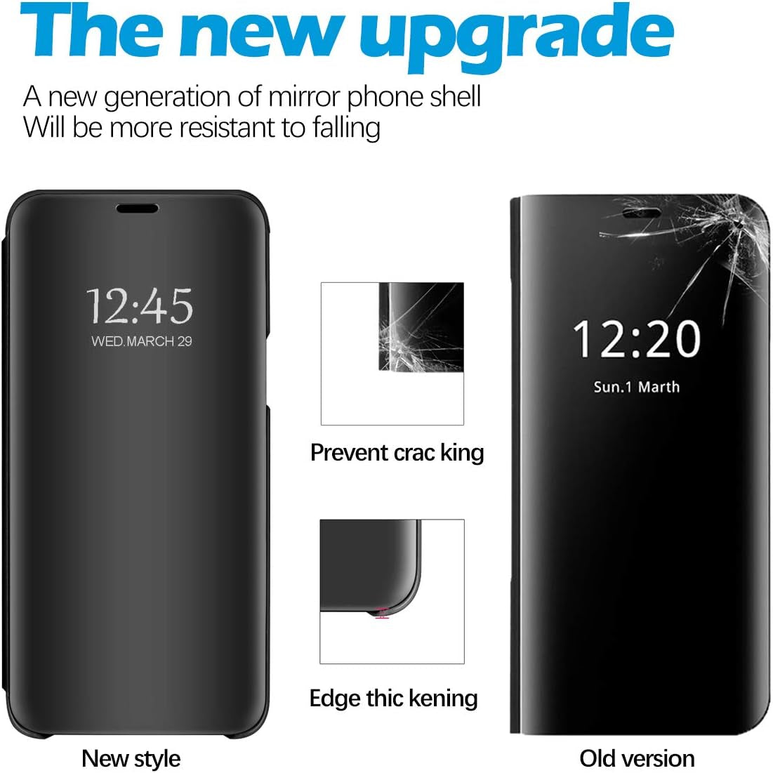 Compatible with Samsung Galaxy Note 20 Ultra Case Flip Leather Cover Clear S-View Mirror Shockproof Cover with Kickstand Anti-Scratch Protective Phone Cases Cover for Samsung Note 20 Ultra  Migexxkj   