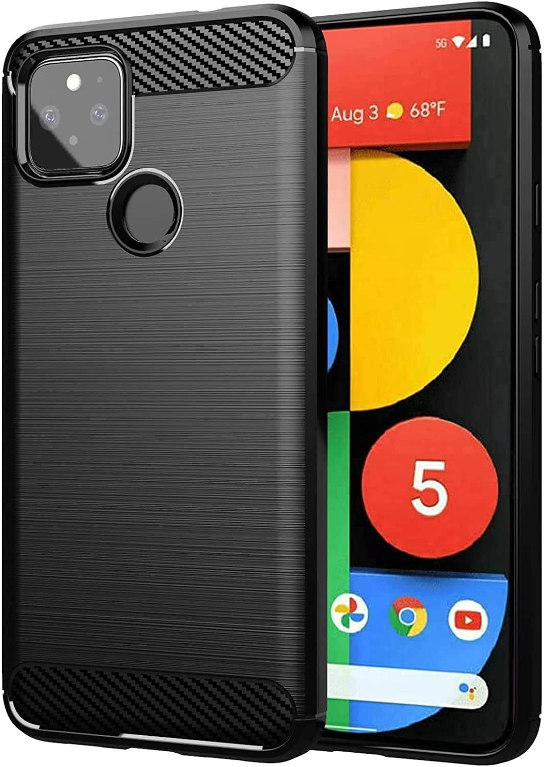 For Google Pixel 4A 5G Clear Case Slim Thin Silicone Soft Skin Phone Cases Flexible TPU Lightweight Gel Rubber Anti-Scratches Shock Absorption Protective Cases Cover for Pixel 4A 5G,Crystal Clear  EGALO Brushed Black  