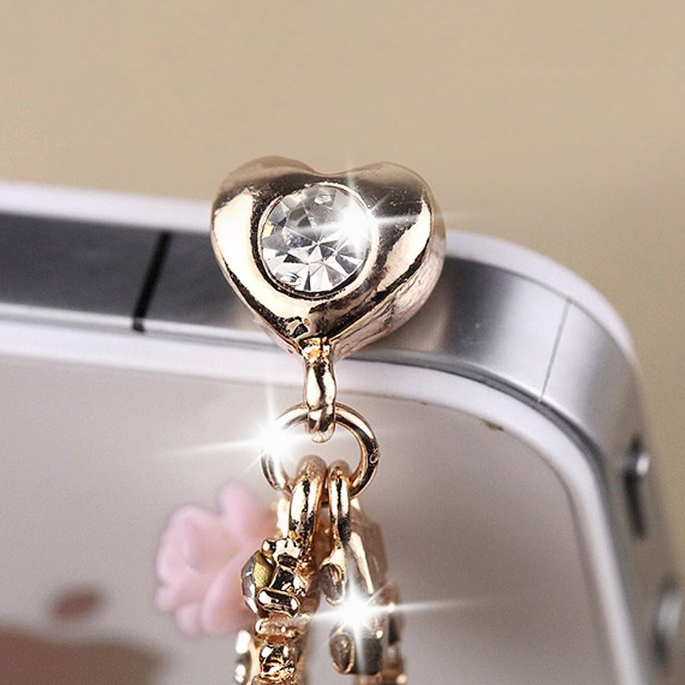 Love Heart Purple Rose Charm Cell Phone Dust Plug for Iphone Huawei Ipad Ipod Samsung MI Android Phone with 3.5Mm Earphone Jack IP570-B2  Monnel   
