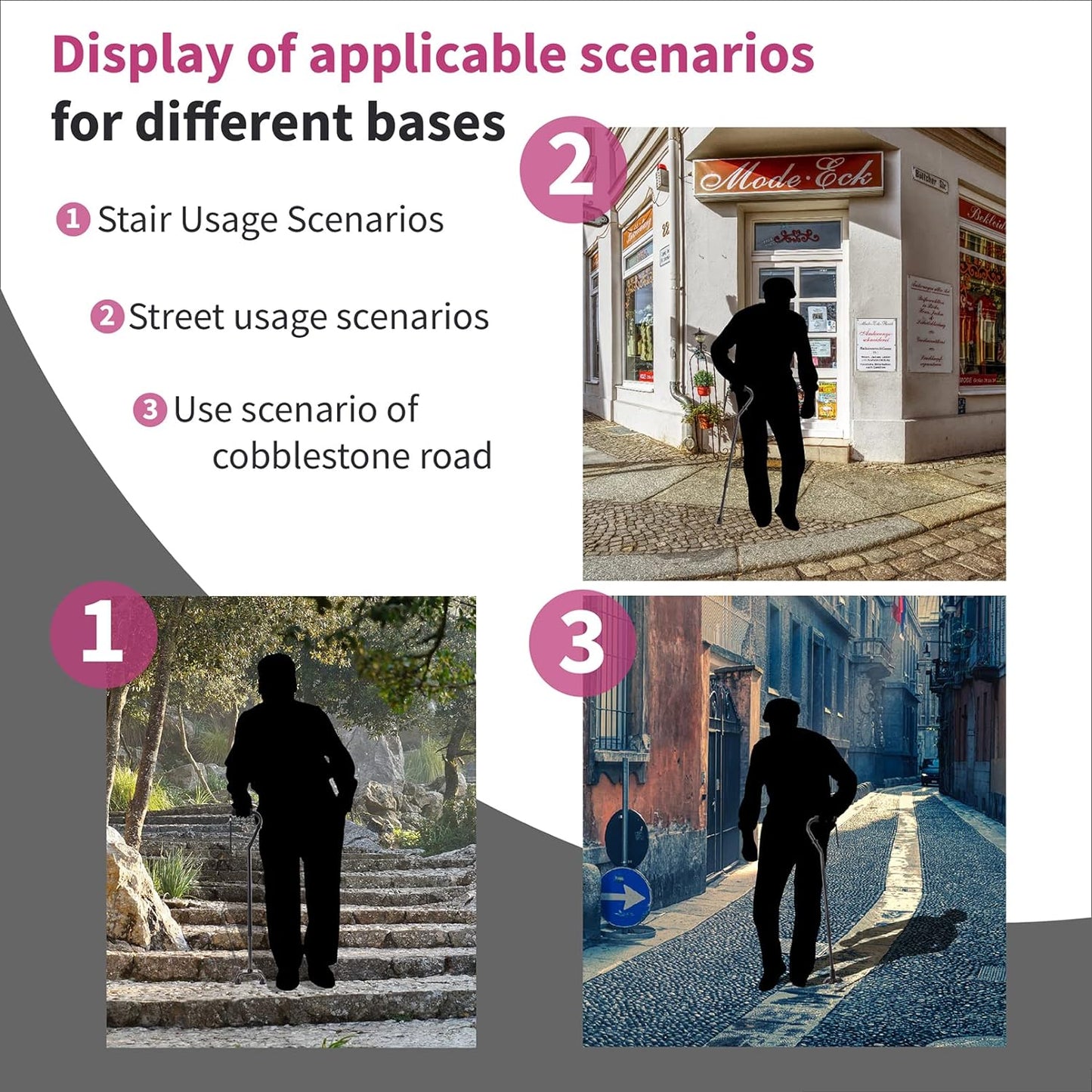 LIXIANG Walking Cane 3 In1 - Adjustable Lightweight Walking Sticks from 29-37 Inches,Balancing Mobility Aid for Men and Women  LIXIANG   