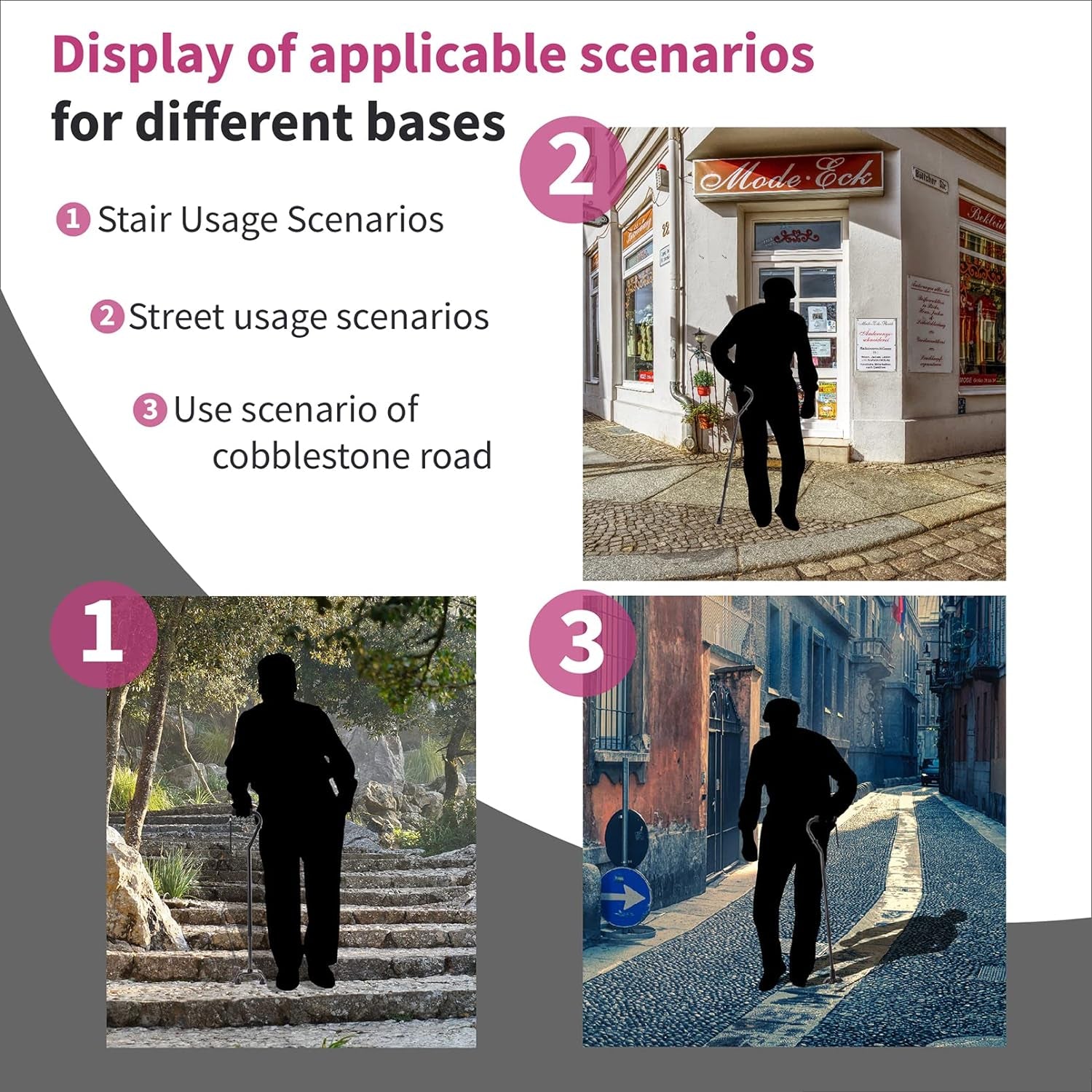 LIXIANG Walking Cane 3 In1 - Adjustable Lightweight Walking Sticks from 29-37 Inches,Balancing Mobility Aid for Men and Women  LIXIANG   