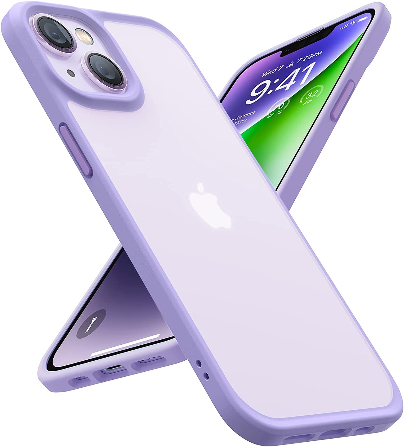 TORRAS Shockproof Designed for Iphone 14 Case [10FT Military Drop Protection][Sleek Premium Touch] Case for Iphone 14 Phone Cases with Translucent Back & Soft Edge Slim Silicone Cover, Purple  TORRAS Light Purple  