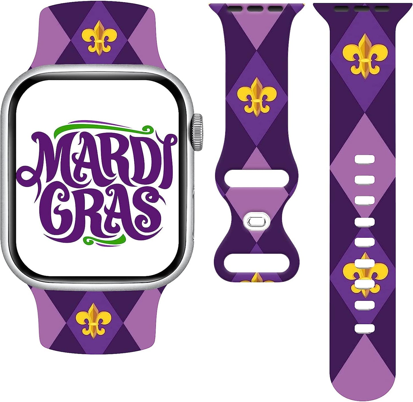 Breast Cancer Awareness Watch Band Compatible with Apple Watch 38Mm 40Mm 41Mm 42Mm 44Mm 45Mm, Pink Ribbon Silicone Fadeless Pattern Replacement Bands Wristbands Strap Compatible with All Iwatch Series  WANSENCE Mardi-3 38mm/40mm/41mm 