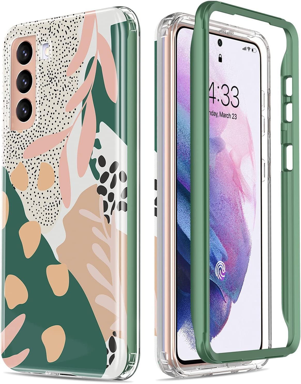 Esdot for Samsung Galaxy S21 Case,Military Grade Passing 21Ft Drop Test,Rugged Cover with Fashionable Designs for Women Girls,Shockproof Protective Phone Case for Galaxy S21 6.2" Flower Garden  Esdot Niee Patterns  