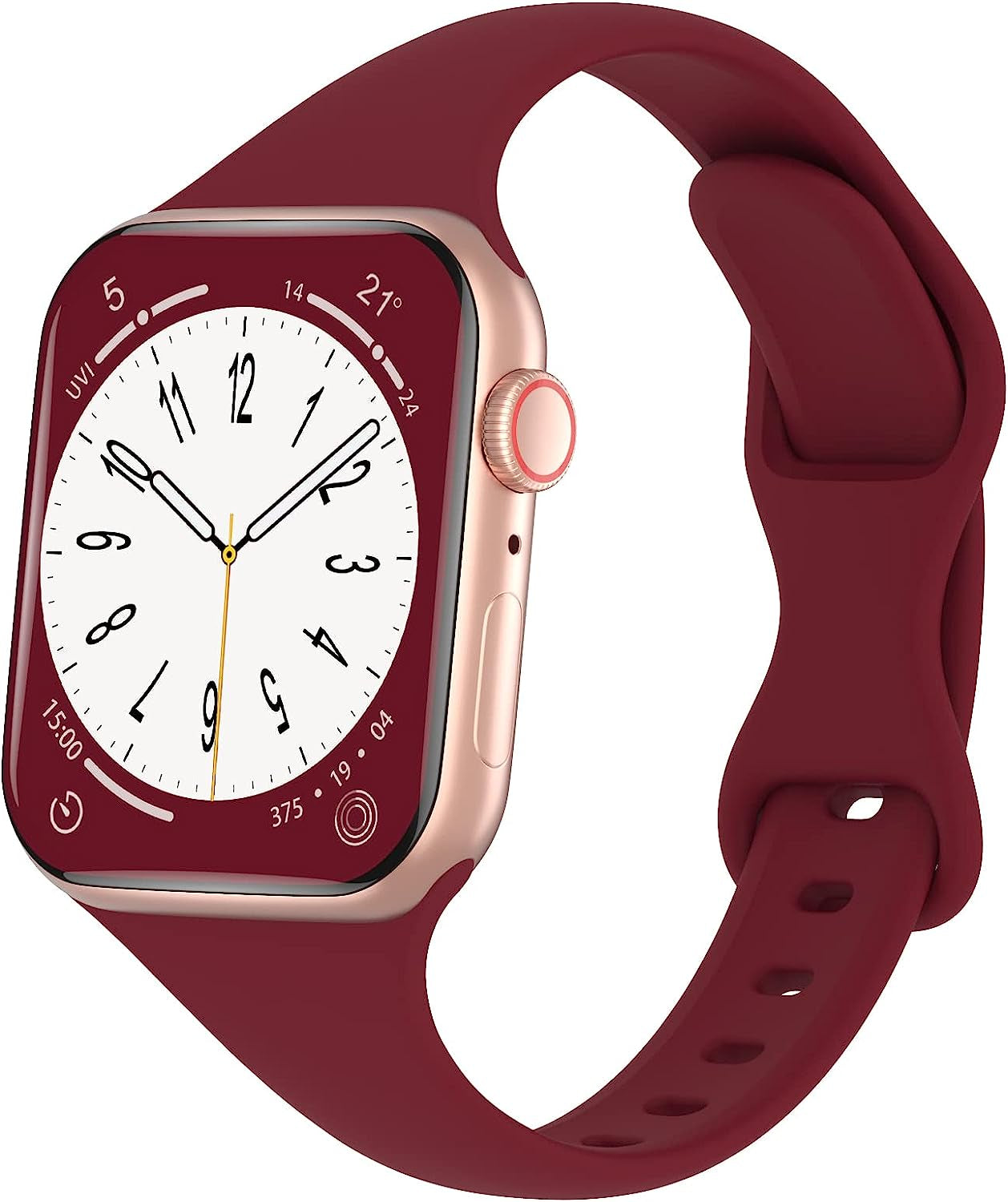 DYKEISS Sport Slim Silicone Band Compatible for Apple Watch Band 38Mm 42Mm 40Mm 44Mm 41Mm 45Mm 49Mm, Thin Soft Narrow Replacement Strap Wristband for Iwatch Ultra Series 8/7/SE/6/5/4/3/2/1 Women Men  DYKEISS   